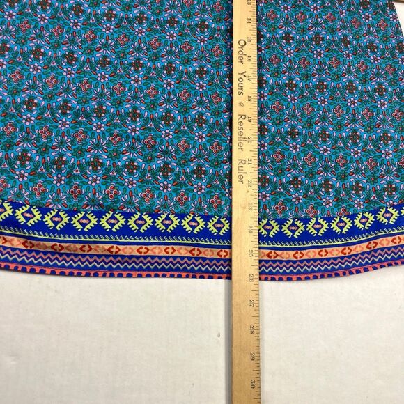 Current Air Floral Tribal Print Shirt Puff Short Sleeve Boho Vibrant Top MEDIUM - Picture 7 of 11